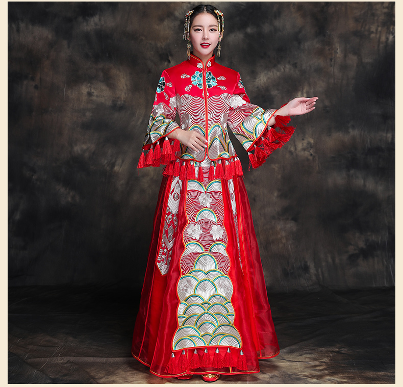 復古典雅新娘禮服，唯美中式結婚禮服