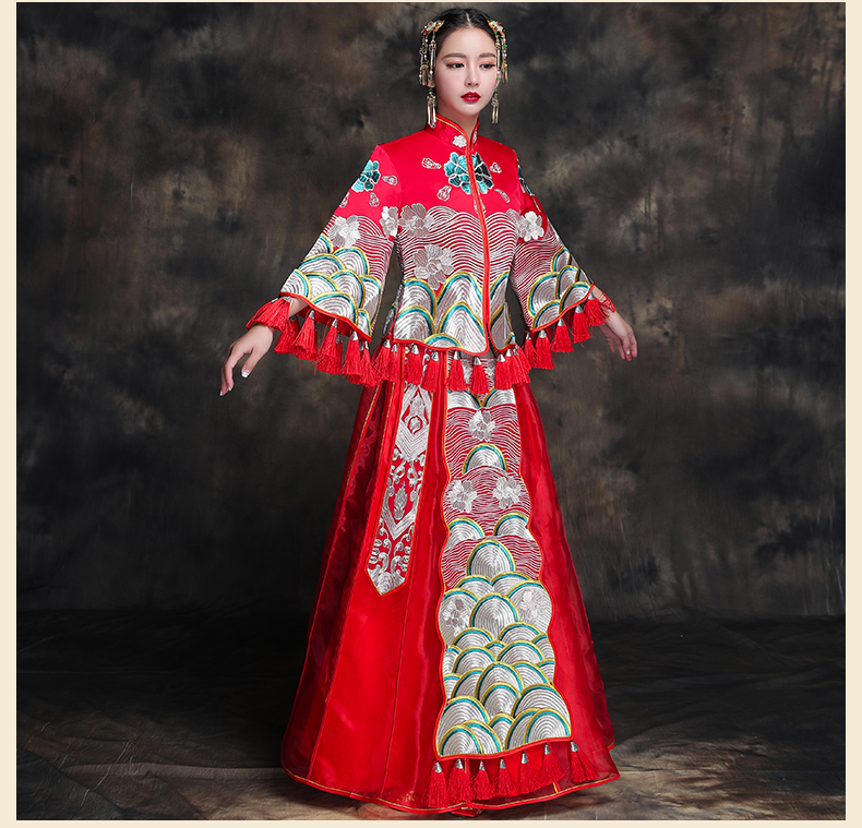 復古典雅新娘禮服，唯美中式結婚禮服