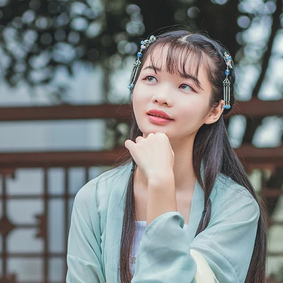 小清新漢服女子頭像，唯美古風(fēng)女子真人頭像