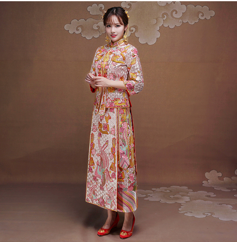 復(fù)古時尚中式禮服，唯美家佳樂文學(xué)新娘禮服