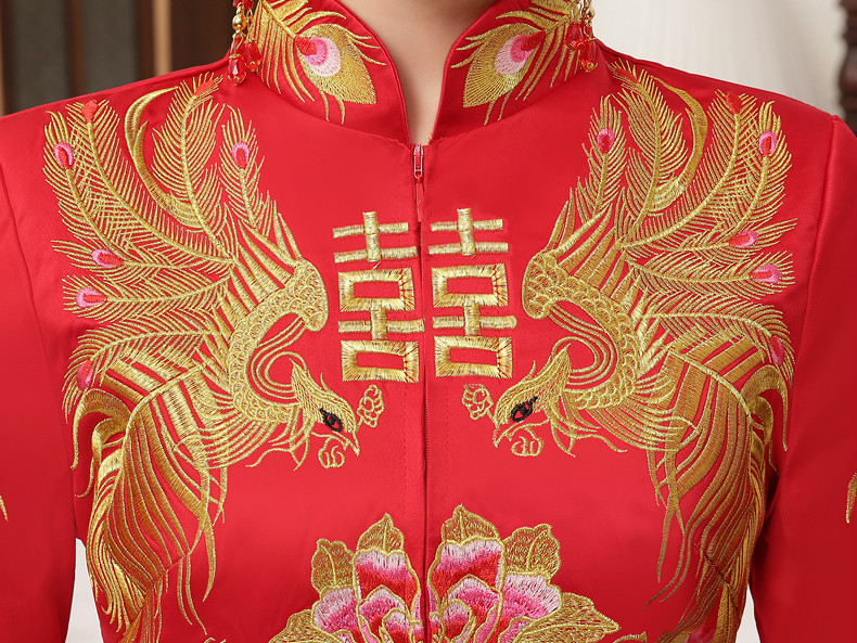 典雅復(fù)古中式禮服，復(fù)古時(shí)尚家佳樂文學(xué)新娘禮服