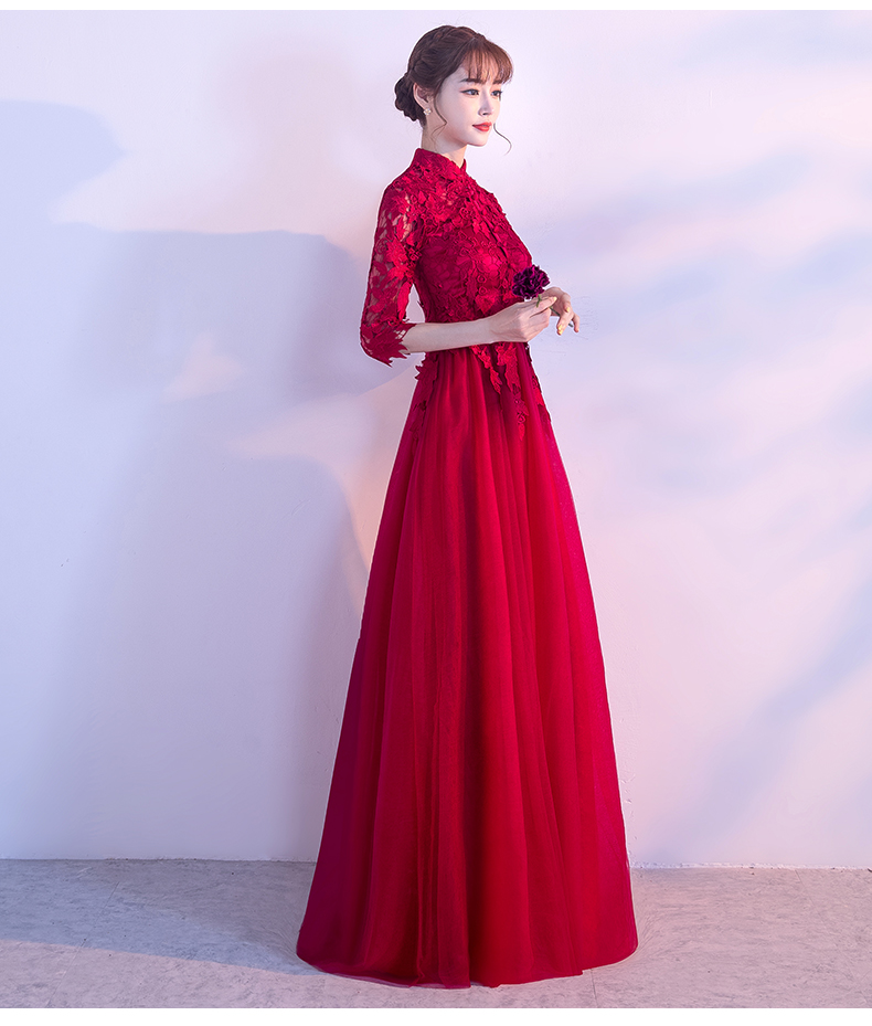 復古蕾絲中式禮服，優(yōu)雅時尚晚禮服