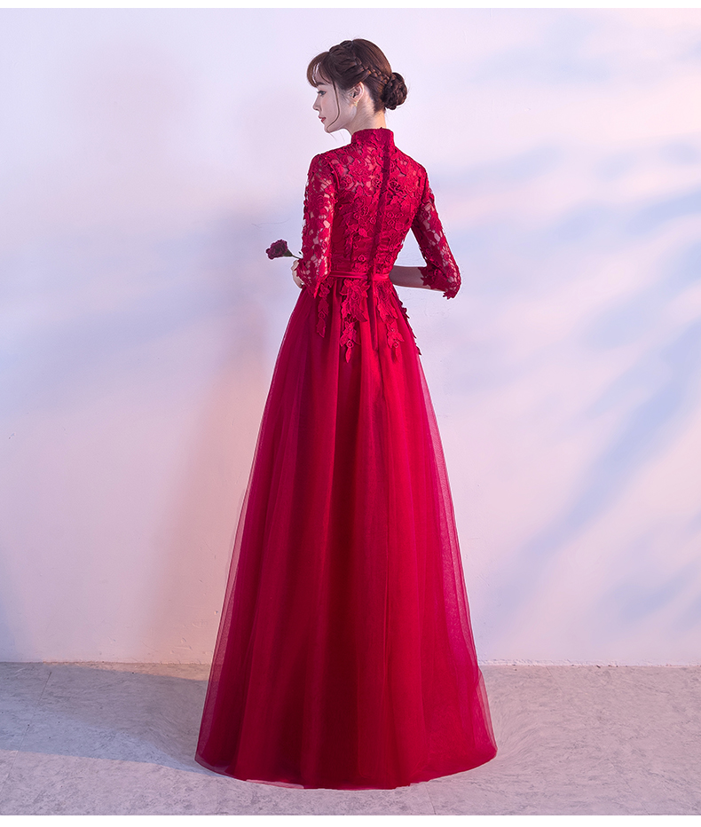 復古蕾絲中式禮服，優(yōu)雅時尚晚禮服