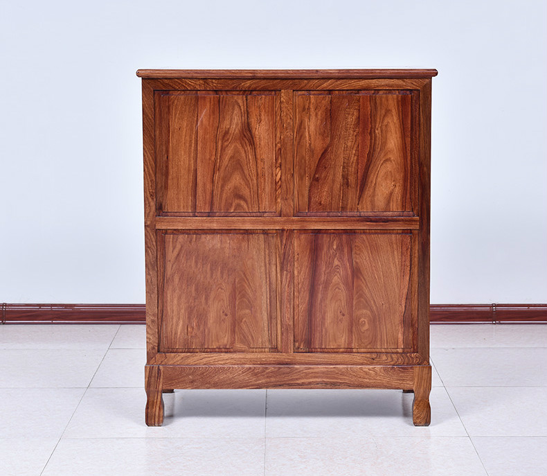 紅實木簡約五斗柜，仿古儲物中式柜子