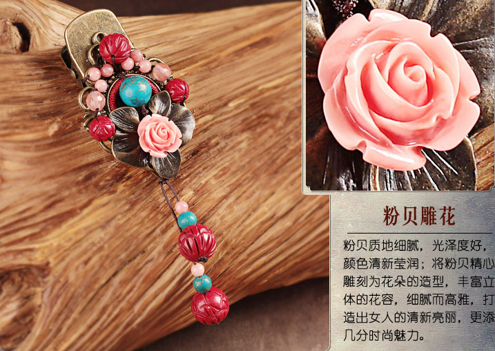 嬌顏家佳樂文學(xué)發(fā)夾復(fù)古頭花頭飾