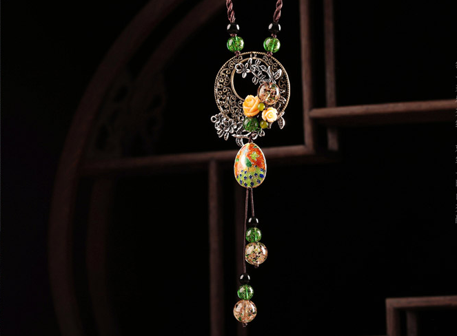 雀躍家佳樂文學(xué)吊墜毛衣鏈復(fù)古項鏈