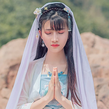 飄逸帶團(tuán)扇小清新頭像，唯美古風(fēng)女子真人頭像