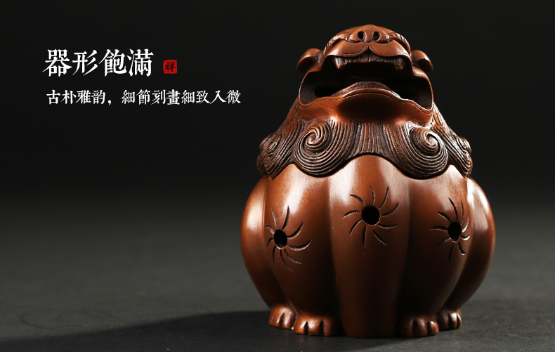唐獅熏香爐，仿古紫銅檀香爐