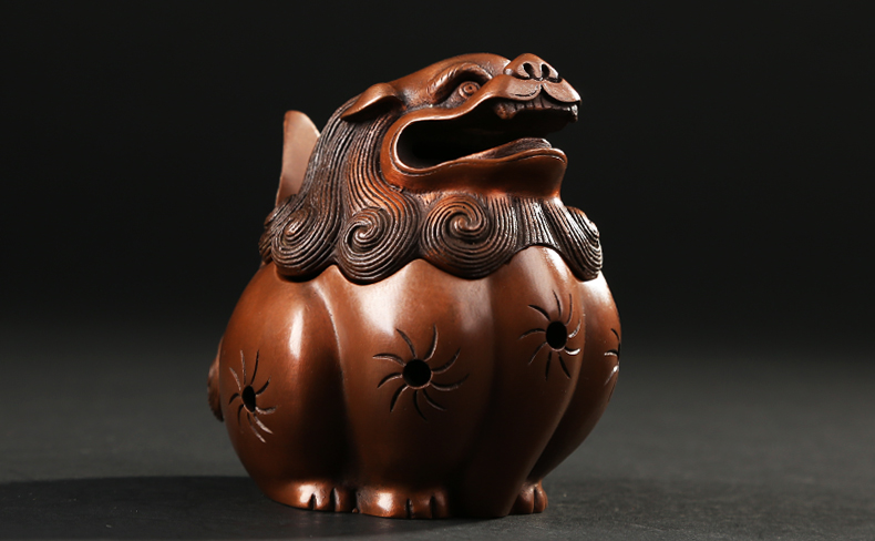 唐獅熏香爐，仿古紫銅檀香爐
