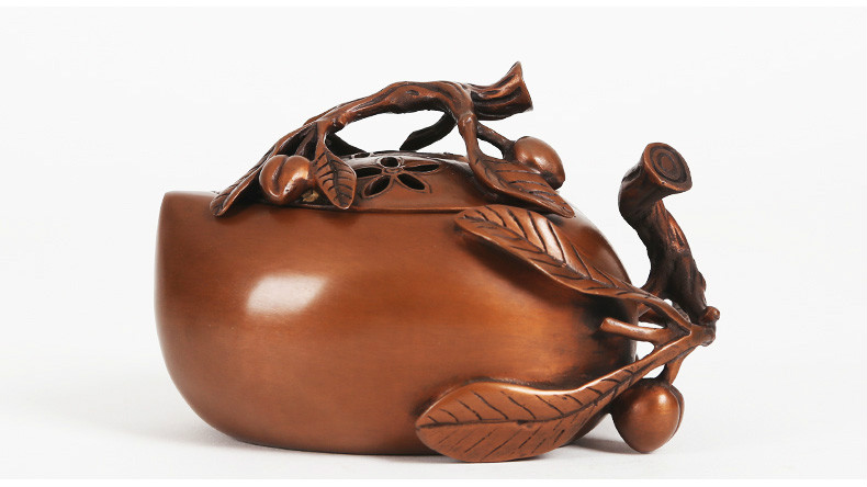 桃形熏香爐，仿古紫銅香爐