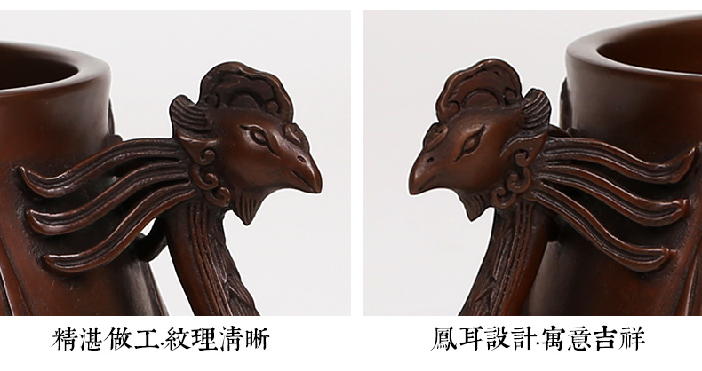 紫銅雙鳳耳香爐，仿古無蓋熏香爐