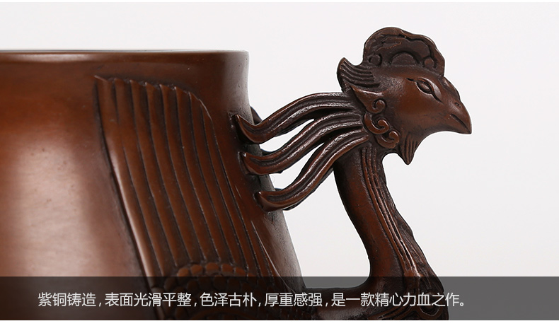 紫銅雙鳳耳香爐，仿古無蓋熏香爐