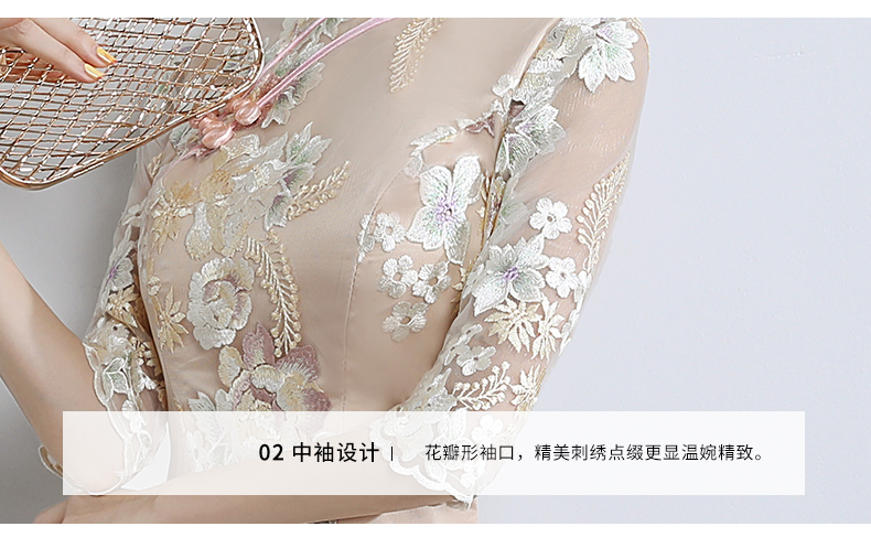 小清新蕾絲旗袍，改良時尚魚尾旗袍裙