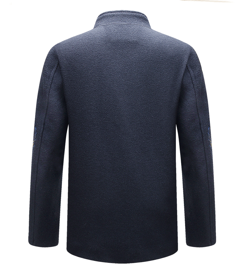 家佳樂文學(xué)羊毛呢男裝金龍刺繡中山裝