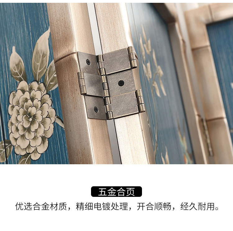新古典四扇屏風(fēng)隔斷，精美手繪屏風(fēng)