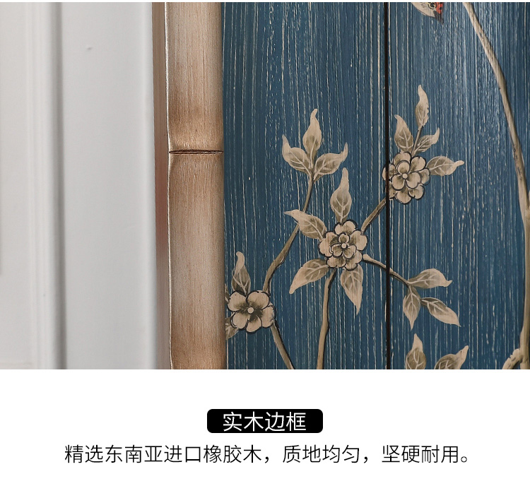 新古典四扇屏風(fēng)隔斷，精美手繪屏風(fēng)