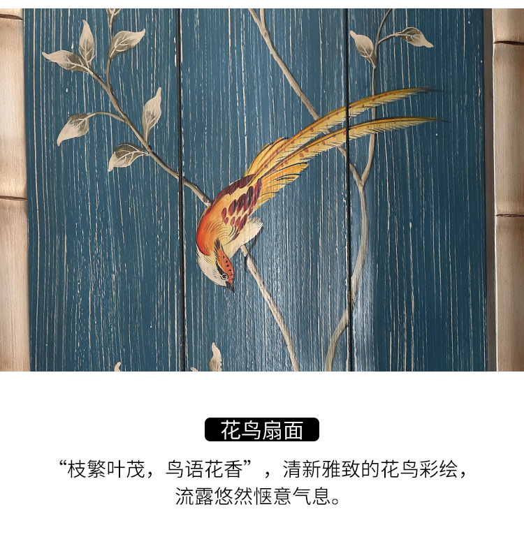 新古典四扇屏風(fēng)隔斷，精美手繪屏風(fēng)