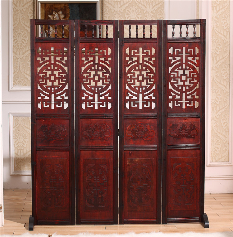 仿古實木屏風隔斷，精美中式屏風