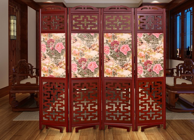 家佳樂(lè)文學(xué)實(shí)木古典屏風(fēng)隔斷，中式雙面屏風(fēng)