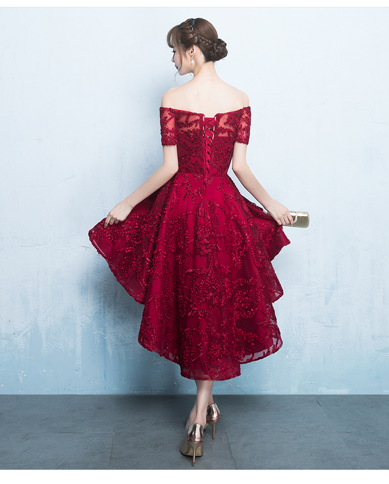 性感一字肩中式禮服，大方典雅晚禮服