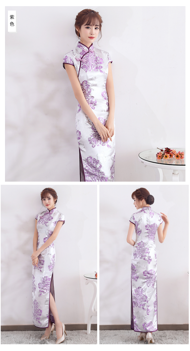 時尚優(yōu)雅少女旗袍，改良精致花紋旗袍裙