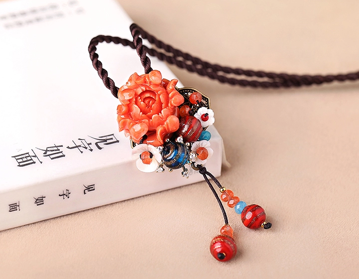 家佳樂(lè)文學(xué)立體花朵吊墜胸花，復(fù)古胸針項(xiàng)鏈飾品