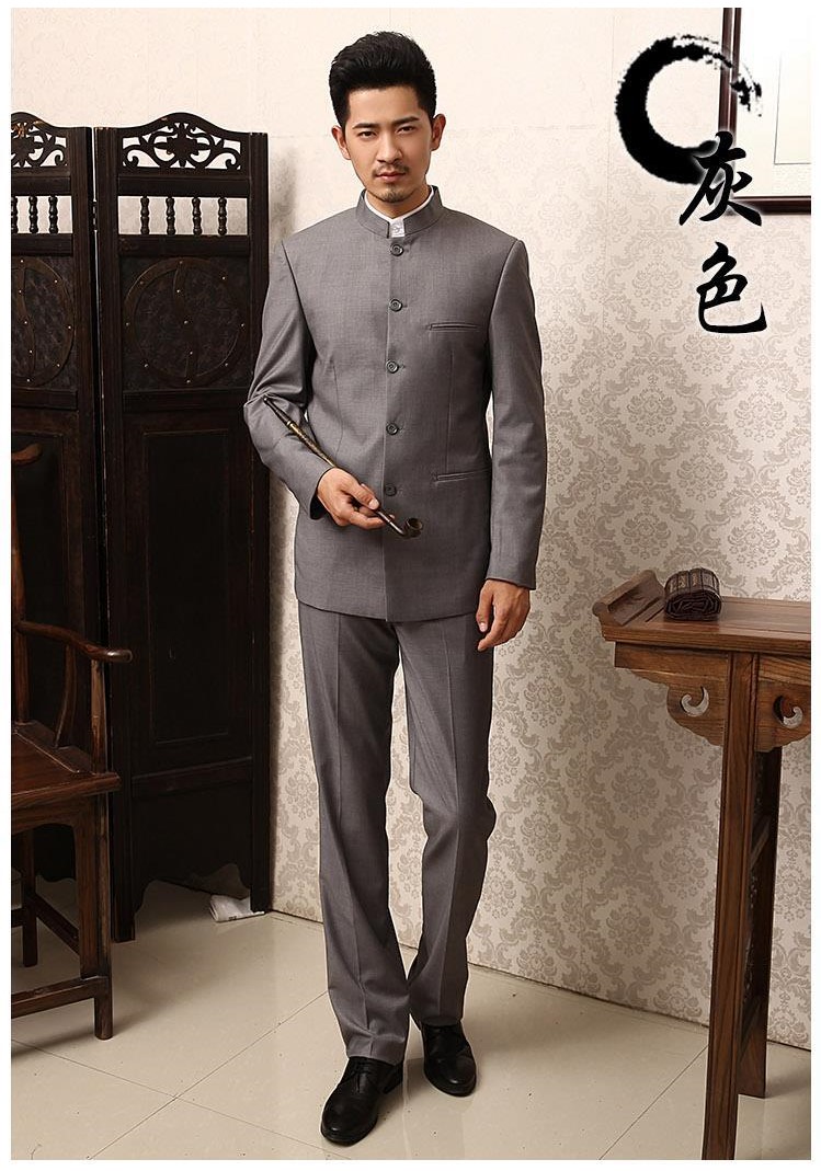 家佳樂(lè)文學(xué)商務(wù)休閑男士立領(lǐng)中山裝