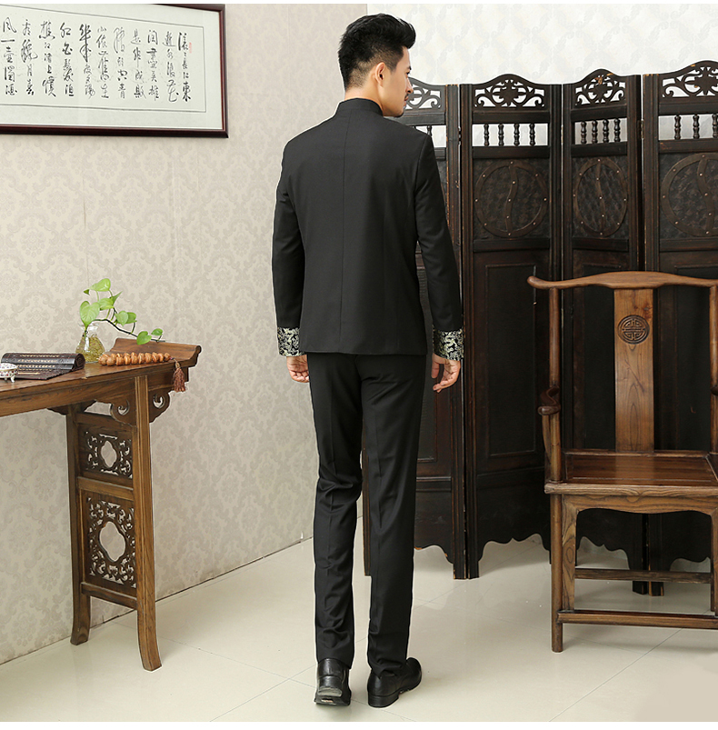 中華立領男士修身版中山裝