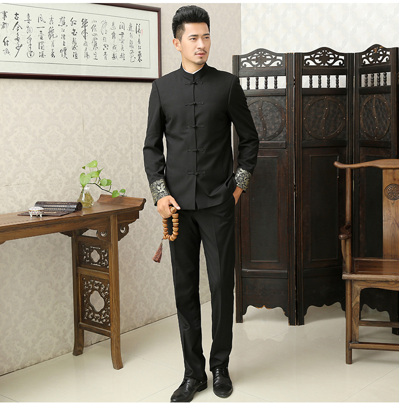 中華立領男士修身版中山裝