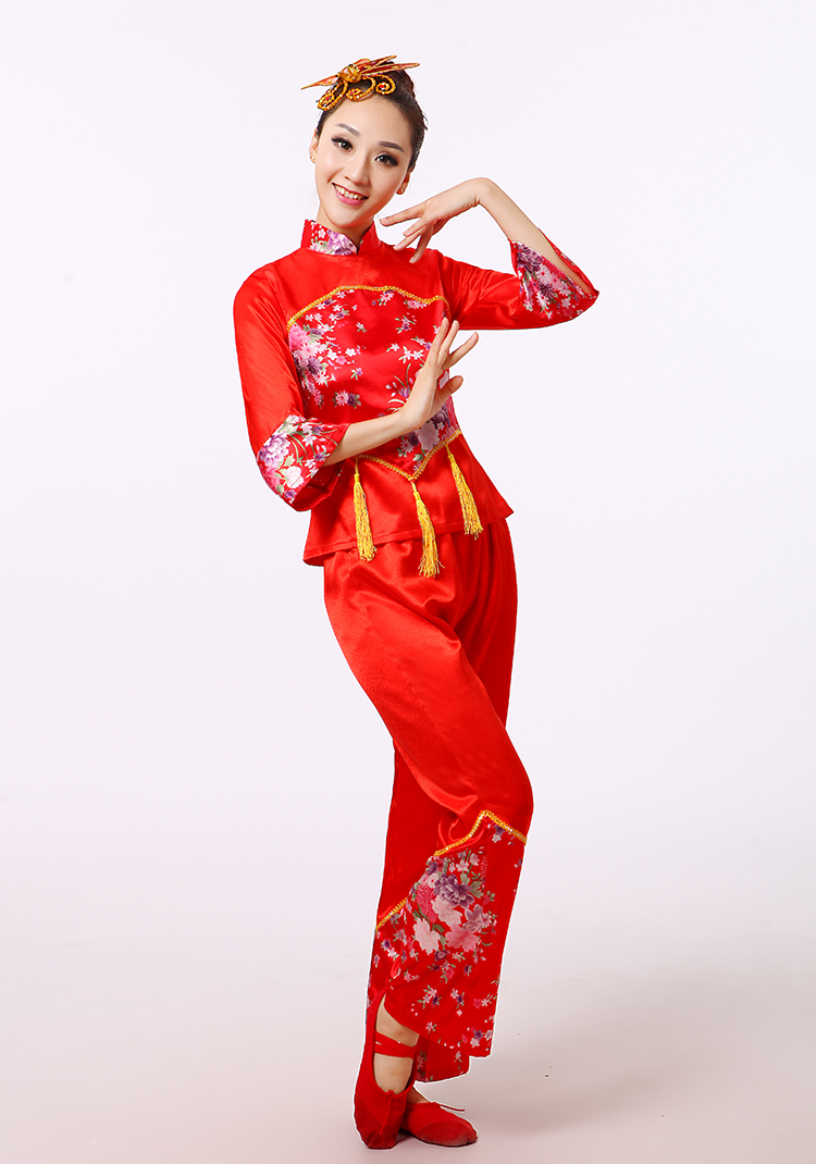 東北秧歌服裝民族腰鼓表演服，少數(shù)民族服裝