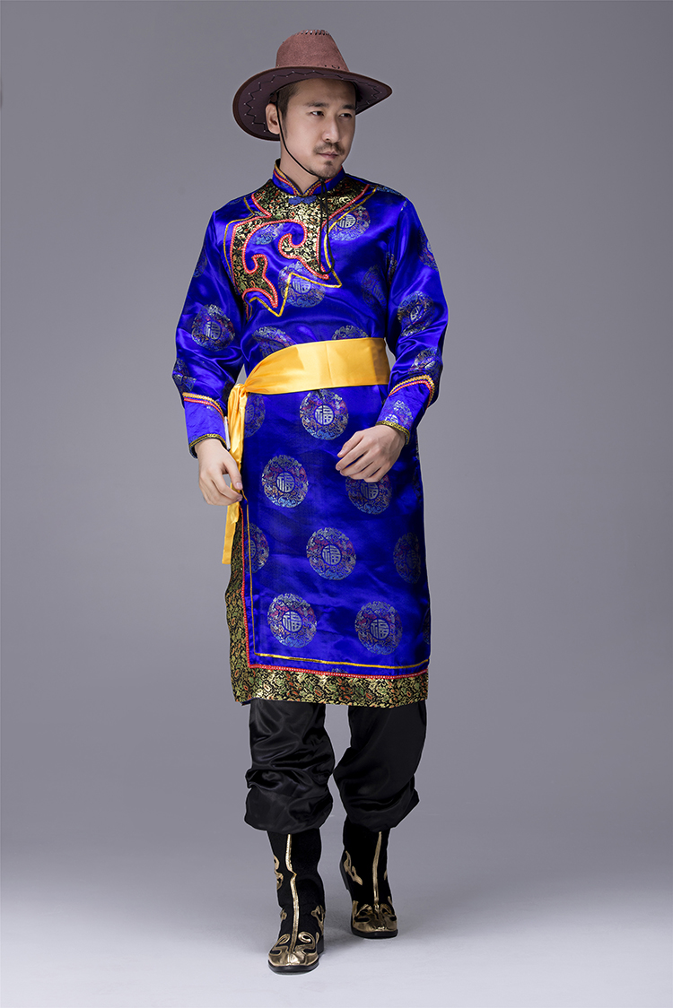 民族風(fēng)味十足的蒙古族蒙古袍男裝，少數(shù)民族服
