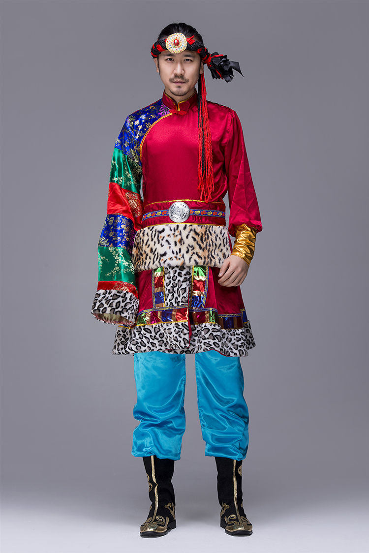 霸氣的蒙古族男裝表演服，蒙古袍少數(shù)民族服裝
