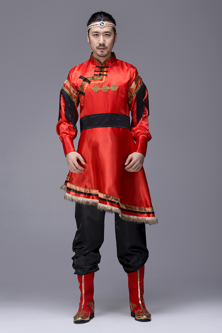 簡約大氣的蒙古袍男裝，少數(shù)民族服裝