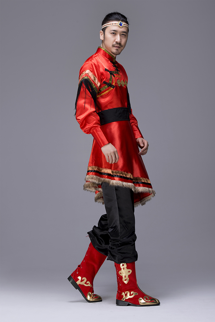 簡約大氣的蒙古袍男裝，少數(shù)民族服裝