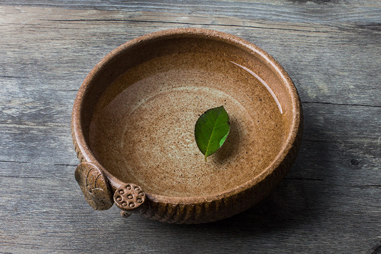 復古蓮花手工粗陶茶洗水盂