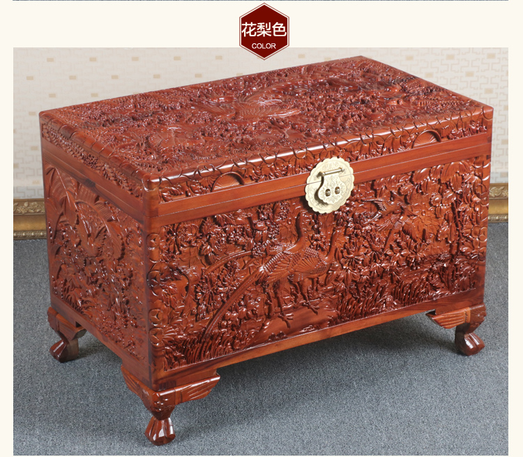 全香樟木箱子，實(shí)木中式仿古雕木箱子