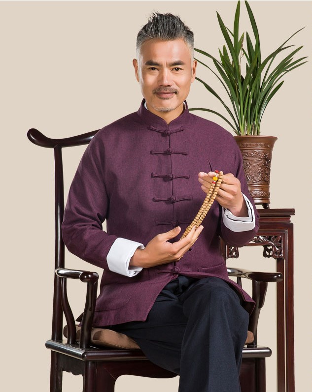 經(jīng)典國(guó)風(fēng)棉麻長(zhǎng)袖男士唐裝外套