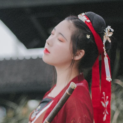 紅衣少女頭像，唯美古風(fēng)女子真人頭像