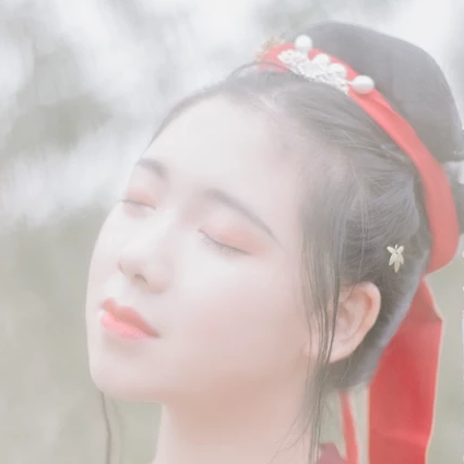 紅衣少女頭像，唯美古風(fēng)女子真人頭像