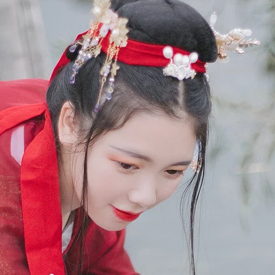 紅衣少女頭像，唯美古風(fēng)女子真人頭像