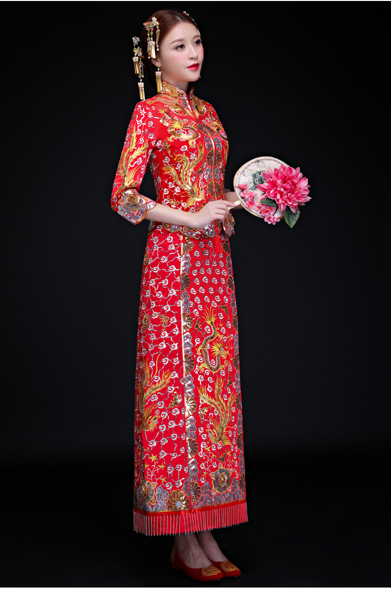 復(fù)古傳統(tǒng)中式禮服，時(shí)尚家佳樂(lè)文學(xué)新娘禮服