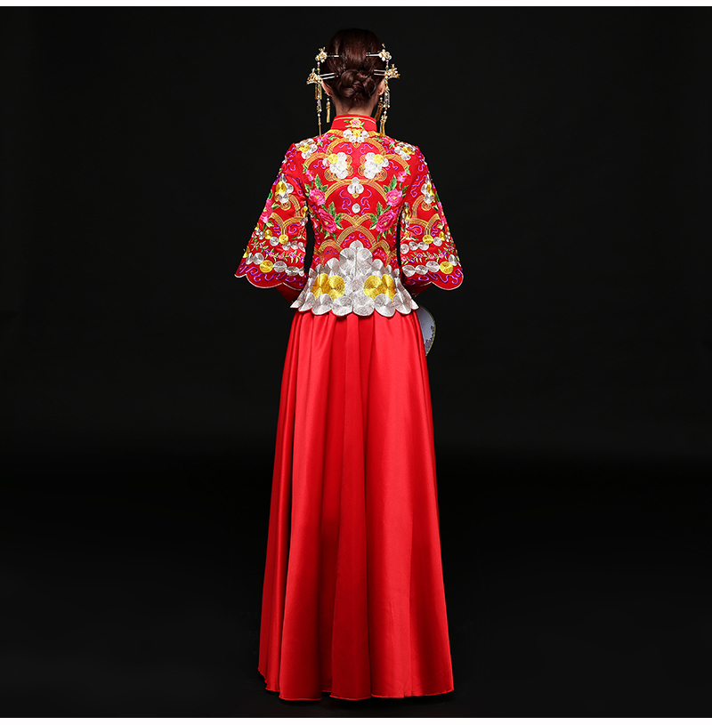 古典秀禾服中式禮服，時尚家佳樂文學(xué)新娘禮服