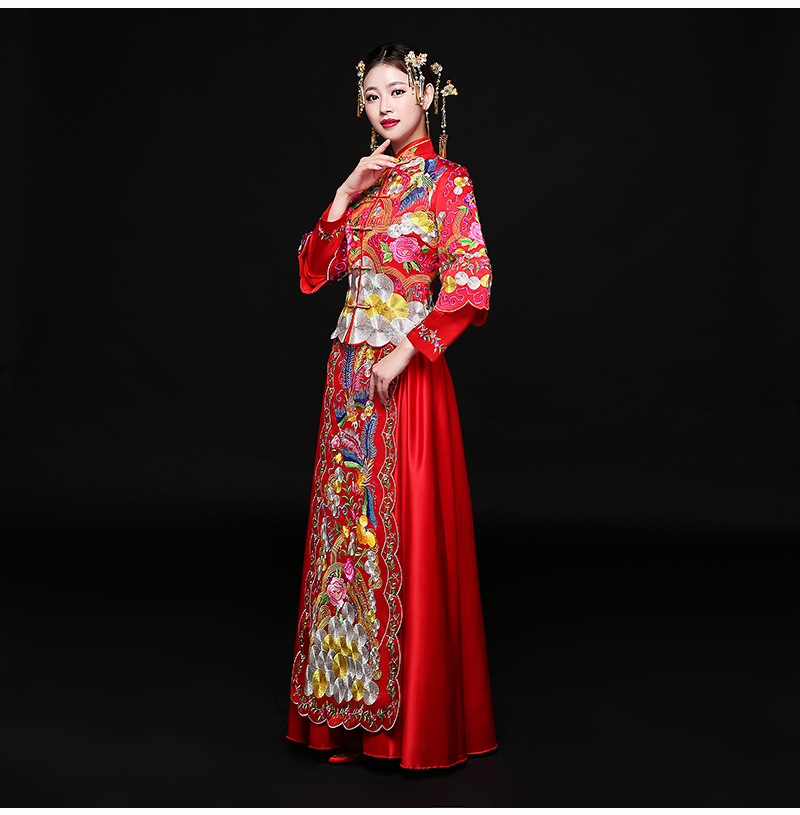 古典秀禾服中式禮服，時尚家佳樂文學(xué)新娘禮服