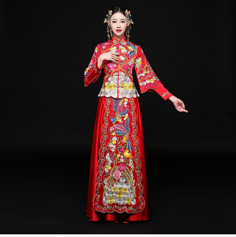 古典秀禾服中式禮服，時尚家佳樂文學(xué)新娘禮服