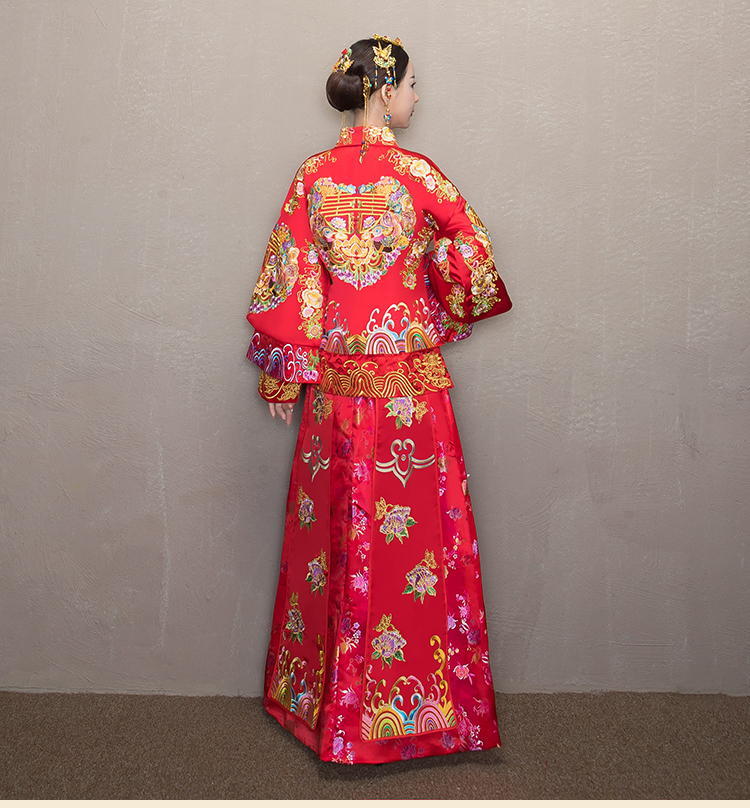 精致優(yōu)雅中式禮服，時尚家佳樂文學(xué)新娘禮服