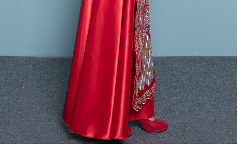 家佳樂文學高貴刺繡嫁衣，新娘結婚中式禮服