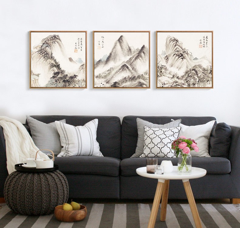 十款家佳樂文學(xué)裝飾畫，新中式中國水墨客廳掛畫