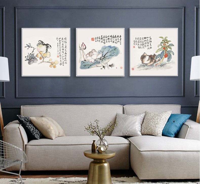 十款家佳樂文學(xué)裝飾畫，新中式中國水墨客廳掛畫