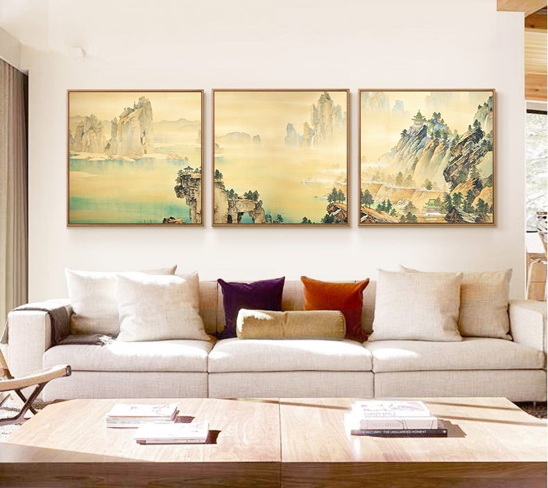 十款家佳樂文學裝飾畫，新中式中國水墨客廳掛畫