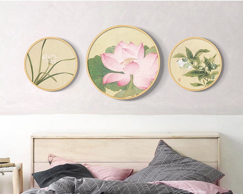 家佳樂(lè)文學(xué)圓形花鳥(niǎo)國(guó)畫(huà)裝飾畫(huà)